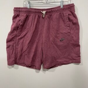 Nike XXL Mens Maroon Fleece Sweat Shorts Drawstring Casual Gym‎ Workout